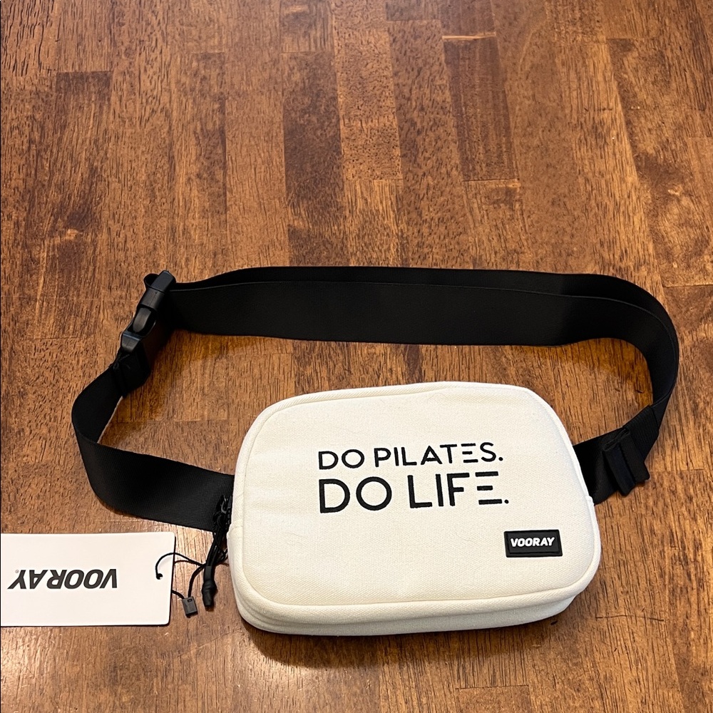 Vooray White Belt Bag with Black Strap